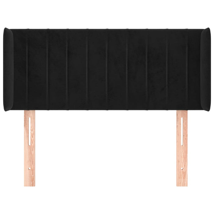 Tăblie de pat cu aripioare negru 103x16x78/88 cm catifea - WALTI WALTI