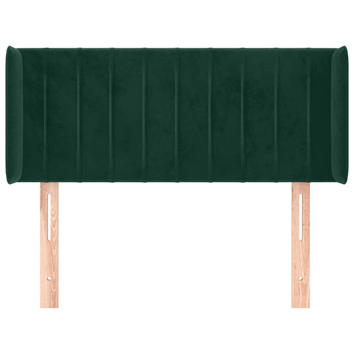 Tăblie de pat cu aripioare verde închis 103x16x78/88 cm catifea - WALTI WALTI