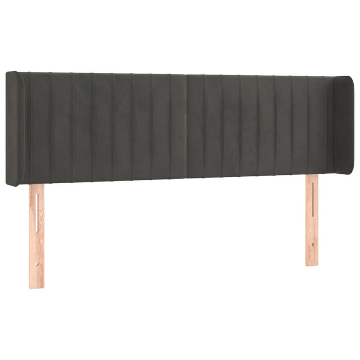 Tăblie de pat cu aripioare gri închis 147x16x78/88 cm catifea - WALTI WALTI