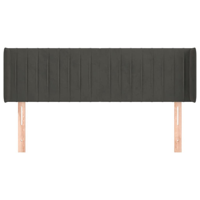 Tăblie de pat cu aripioare gri închis 147x16x78/88 cm catifea - WALTI WALTI