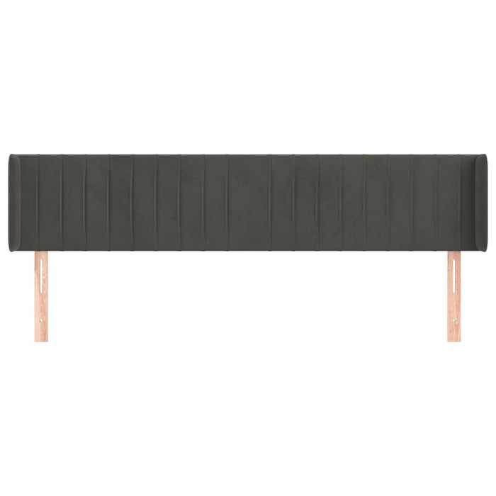 Tăblie de pat cu aripioare gri închis 163x16x78/88 cm catifea - WALTI WALTI