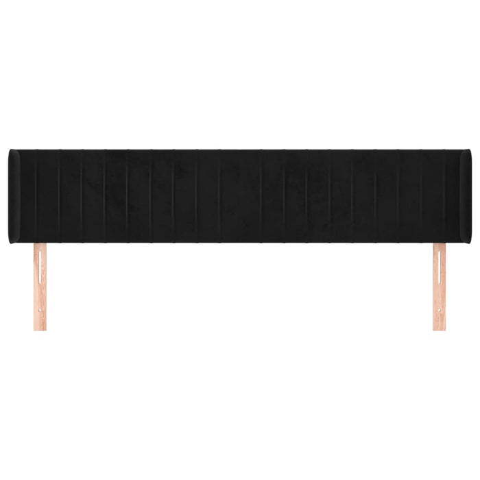 Tăblie de pat cu aripioare negru 163x16x78/88 cm catifea - WALTI WALTI