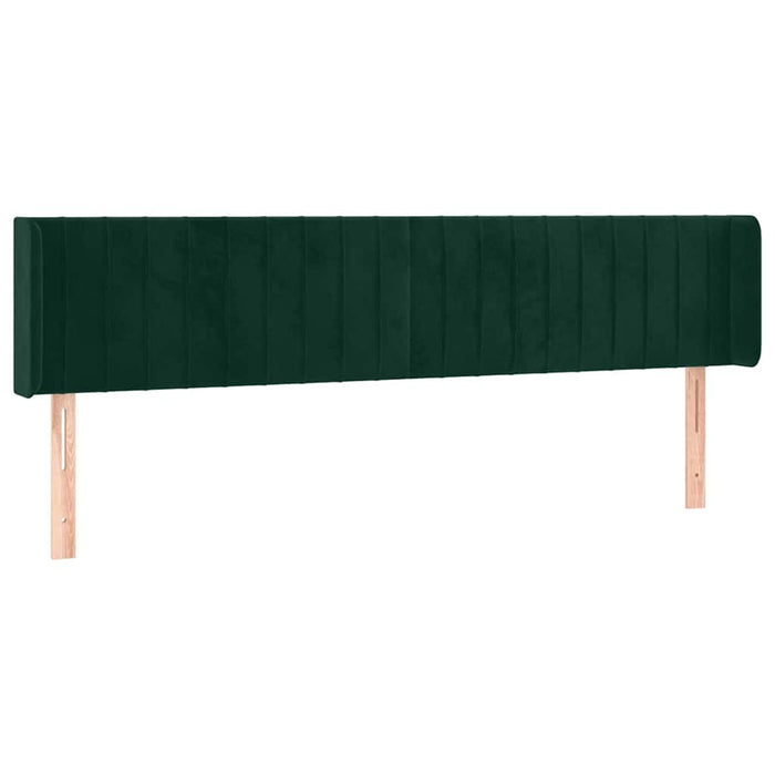 Tăblie de pat cu aripioare verde închis 163x16x78/88 cm catifea WALTI