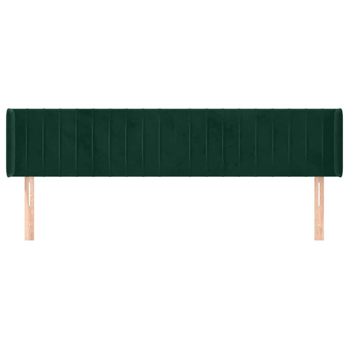 Tăblie de pat cu aripioare verde închis 163x16x78/88 cm catifea WALTI
