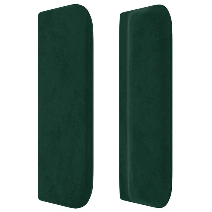Tăblie de pat cu aripioare verde închis 163x16x78/88 cm catifea WALTI