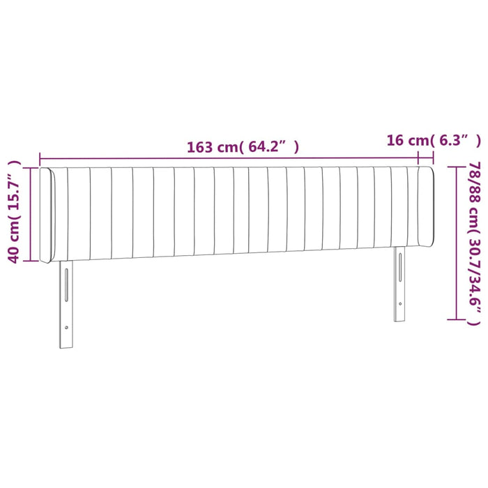 Tăblie pat cu aripioare albastru închis 163x16x78/88 cm catifea - WALTI WALTI