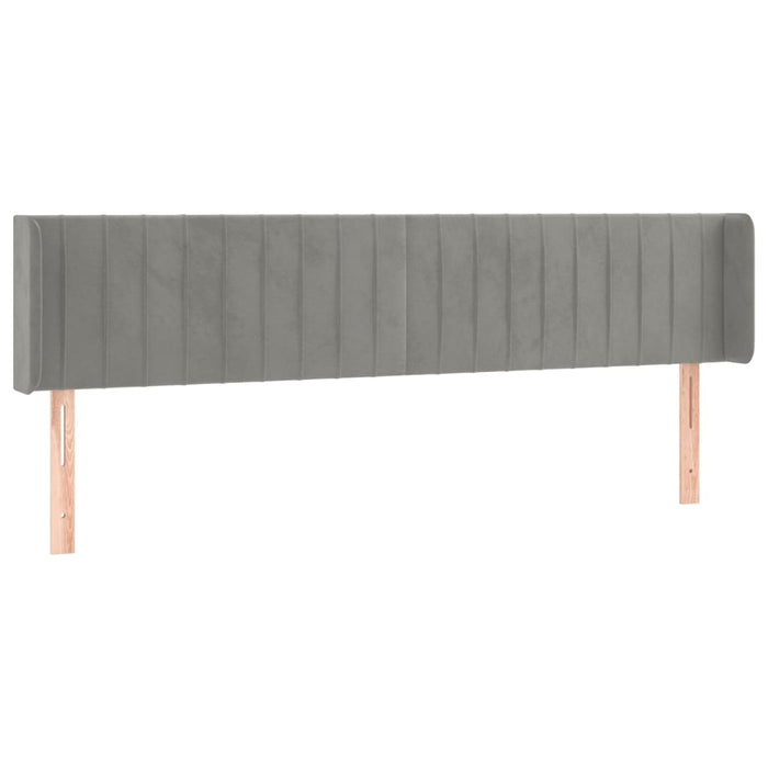 Tăblie de pat cu aripioare gri deschis 183x16x78/88 cm catifea WALTI