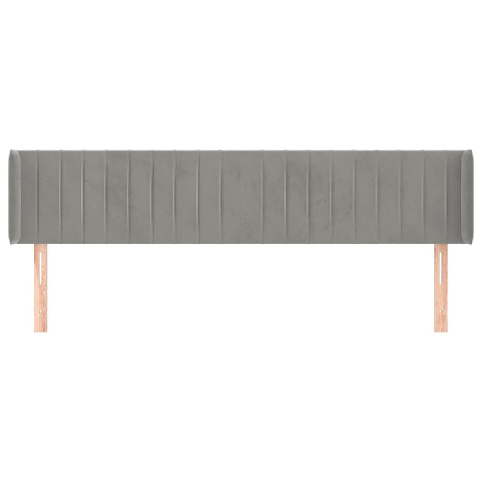 Tăblie de pat cu aripioare gri deschis 183x16x78/88 cm catifea WALTI