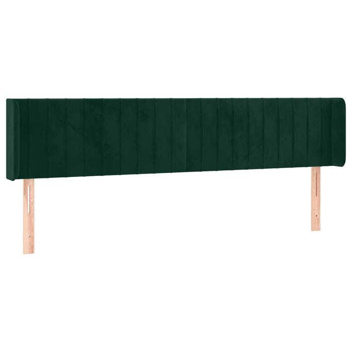 Tăblie de pat cu aripioare verde închis 203x16x78/88 cm catifea - WALTI WALTI