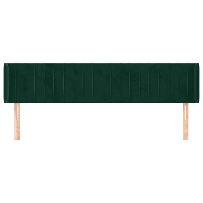 Tăblie de pat cu aripioare verde închis 203x16x78/88 cm catifea - WALTI WALTI