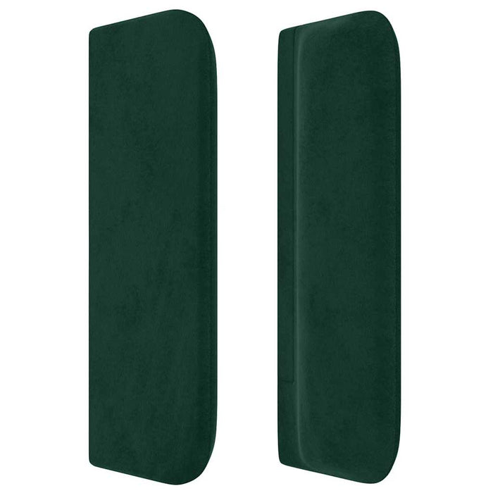 Tăblie de pat cu aripioare verde închis 203x16x78/88 cm catifea - WALTI WALTI
