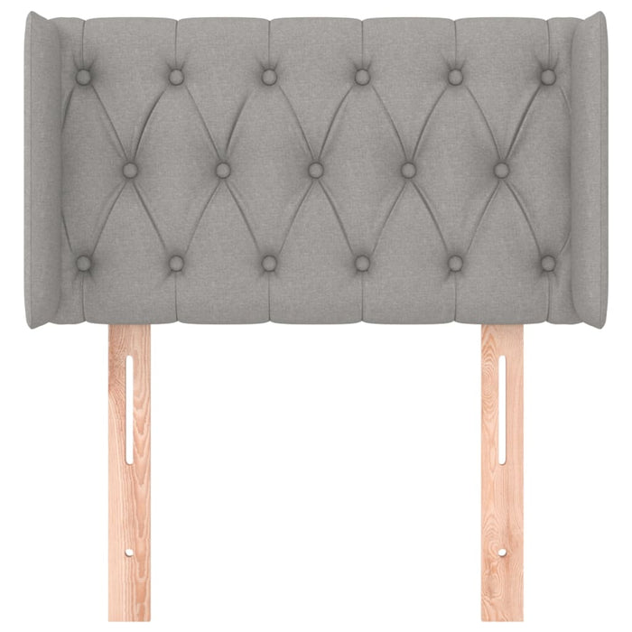 Tăblie de pat cu aripioare gri deschis 83x16x78/88 cm textil WALTI