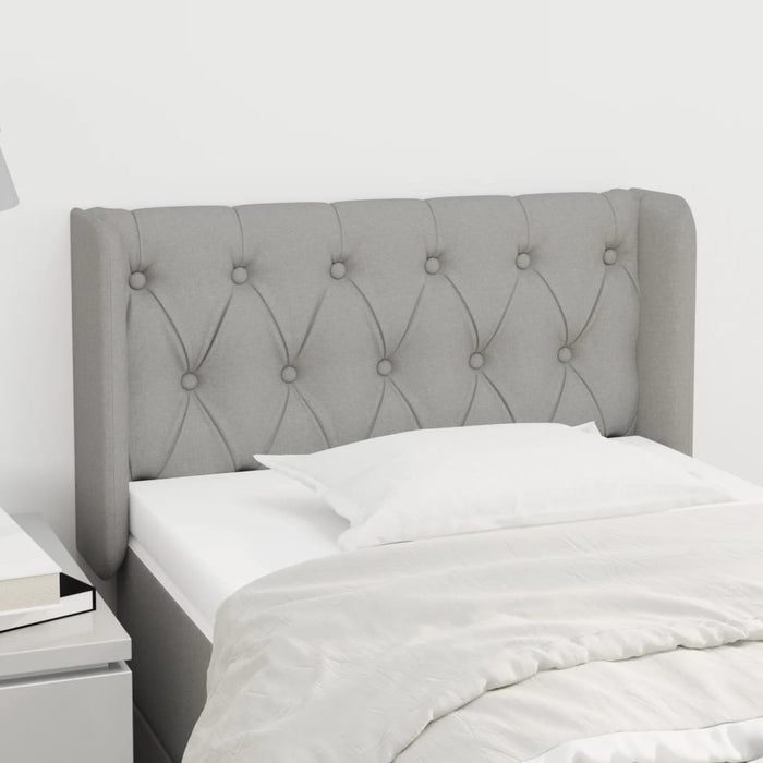 Tăblie de pat cu aripioare gri deschis 83x16x78/88 cm textil WALTI