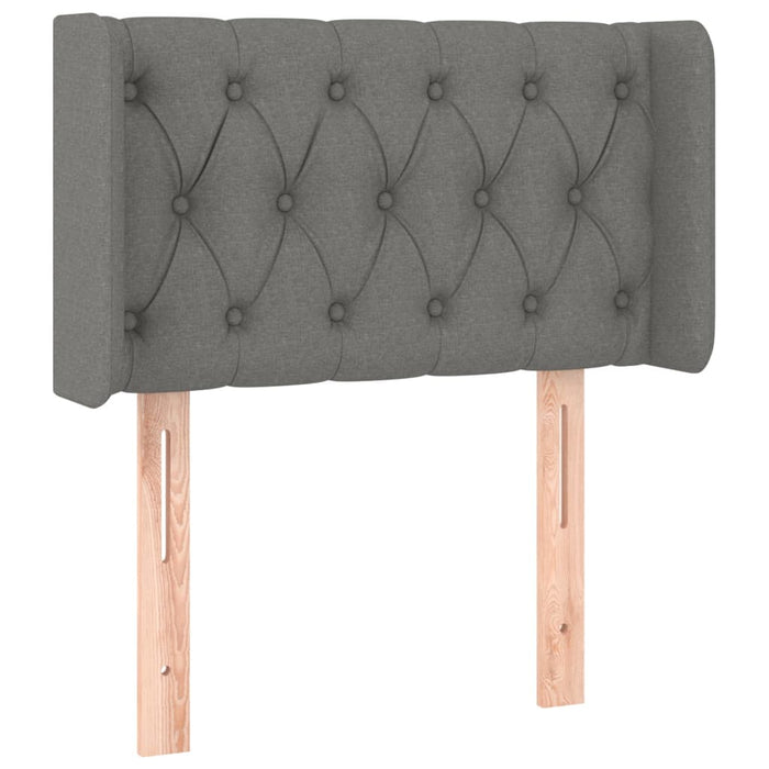 Tăblie de pat cu aripioare gri închis 83x16x78/88 cm textil WALTI