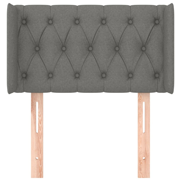Tăblie de pat cu aripioare gri închis 83x16x78/88 cm textil WALTI