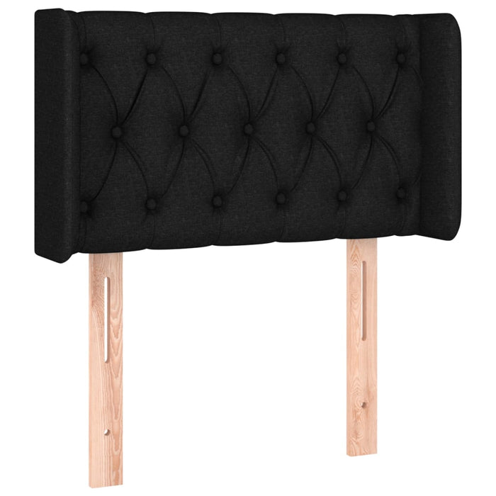 Tăblie de pat cu aripioare negru 83x16x78/88 cm textil - WALTI WALTI
