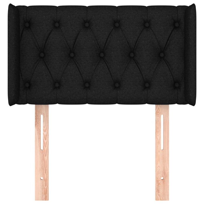 Tăblie de pat cu aripioare negru 83x16x78/88 cm textil - WALTI WALTI