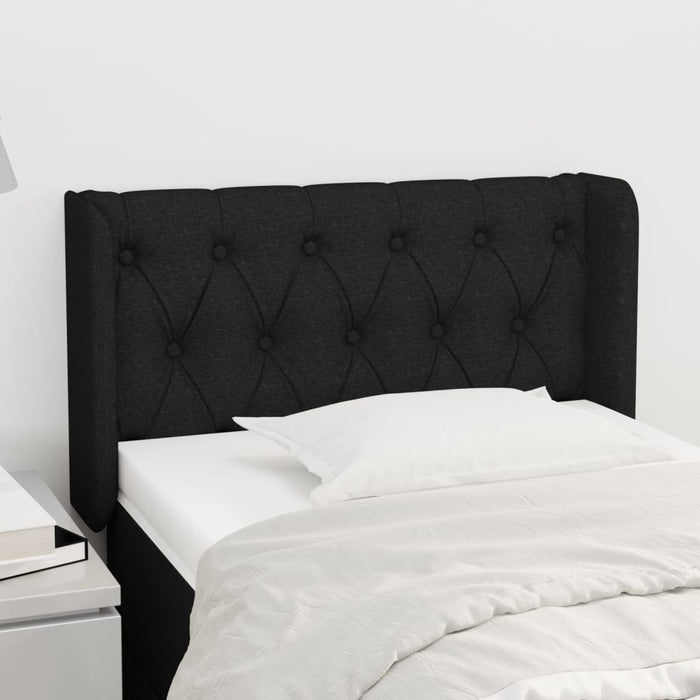 Tăblie de pat cu aripioare negru 83x16x78/88 cm textil - WALTI WALTI