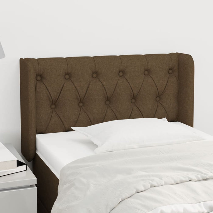 Tăblie de pat cu aripioare maro închis 83x16x78/88 cm textil - WALTI WALTI