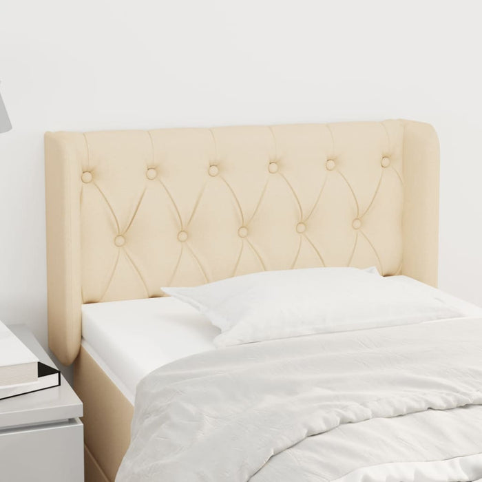 Tăblie de pat cu aripioare crem 83x16x78/88 cm textil WALTI