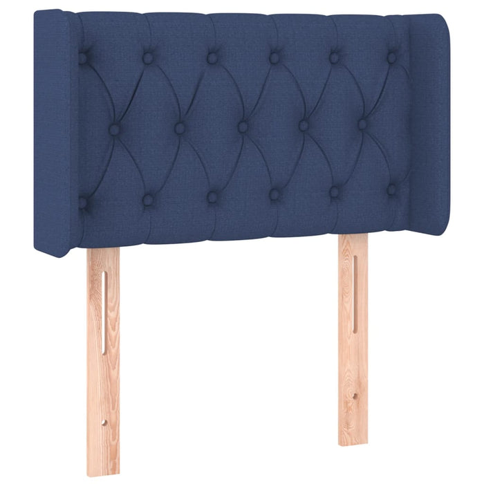 Tăblie de pat cu aripioare albastru 83x16x78/88 cm textil WALTI