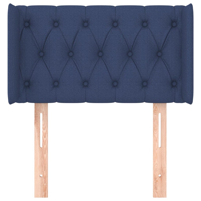 Tăblie de pat cu aripioare albastru 83x16x78/88 cm textil WALTI