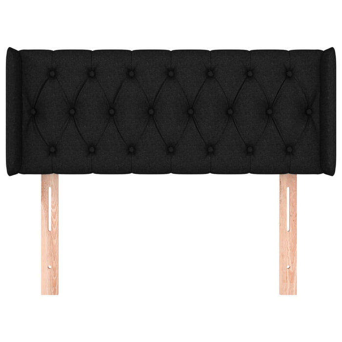 Tăblie de pat cu aripioare negru 93x16x78/88 cm textil - WALTI WALTI