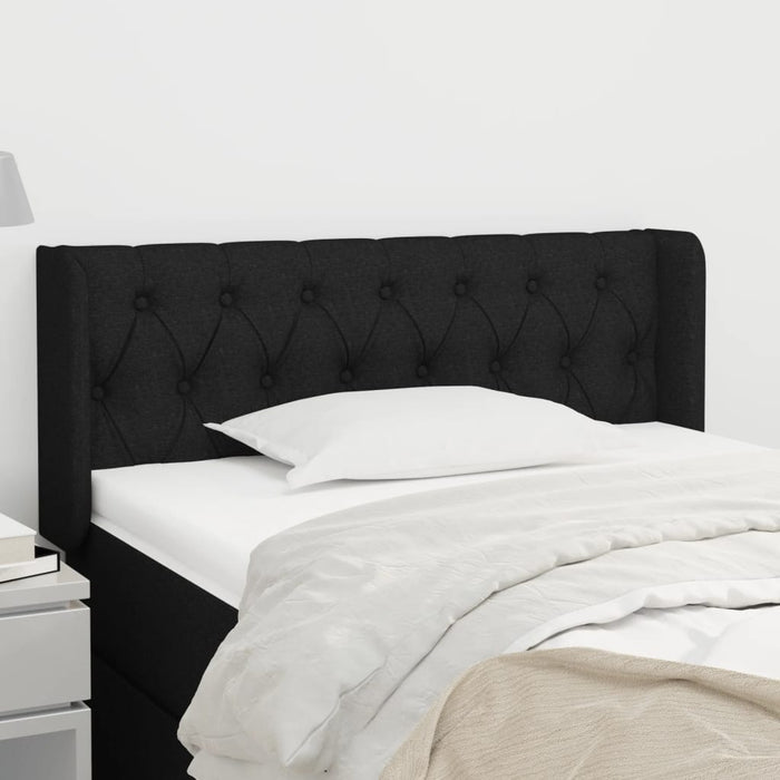 Tăblie de pat cu aripioare negru 93x16x78/88 cm textil - WALTI WALTI