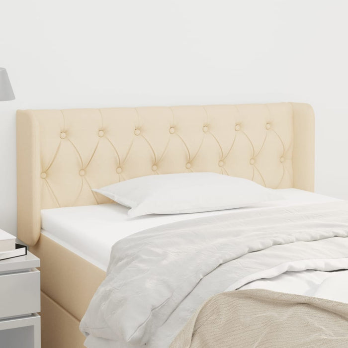 Tăblie de pat cu aripioare crem 93x16x78/88 cm textil WALTI