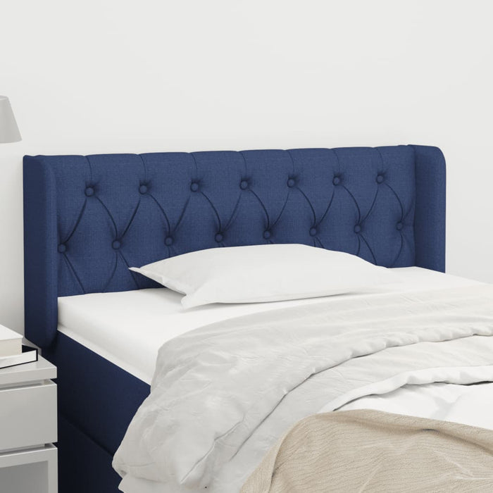 Tăblie de pat cu aripioare albastru 103x16x78/88 cm textil - WALTI WALTI