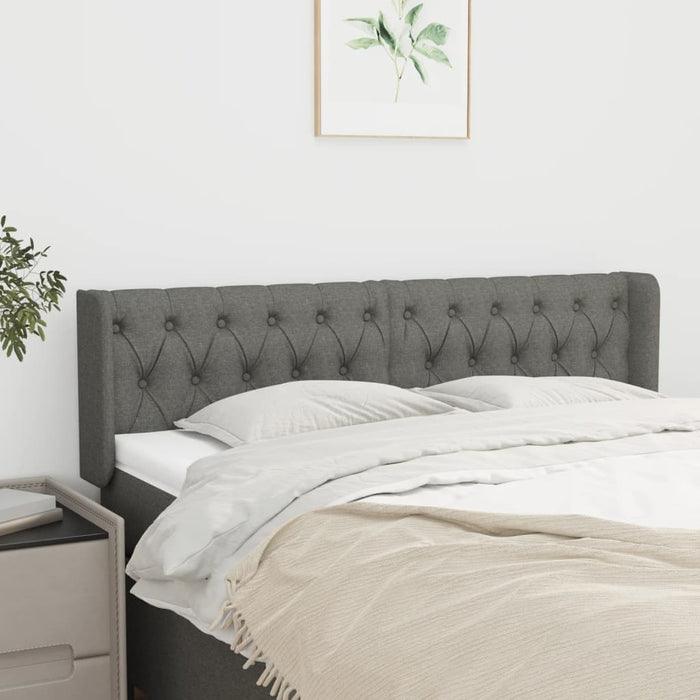 Tăblie de pat cu aripioare gri închis 147x16x78/88 cm textil - WALTI WALTI