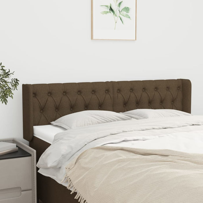 Tăblie de pat cu aripioare maro închis 147x16x78/88 cm textil - WALTI WALTI