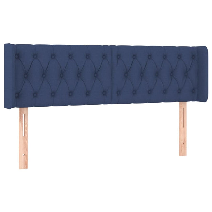 Tăblie de pat cu aripioare, albastru, 147x16x78/88 cm textil - WALTI WALTI