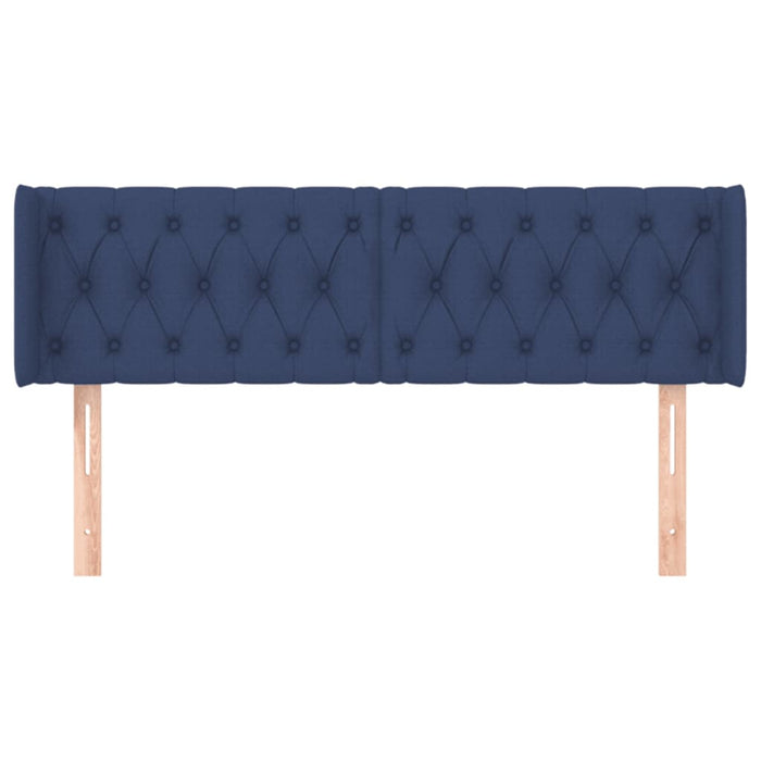 Tăblie de pat cu aripioare, albastru, 147x16x78/88 cm textil - WALTI WALTI