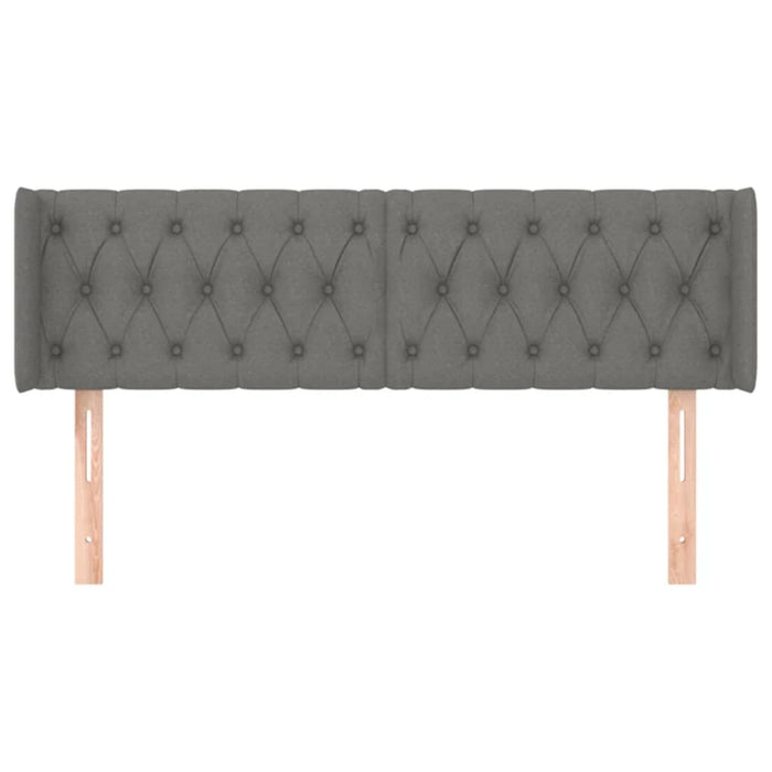 Tăblie de pat cu aripioare gri închis 163x16x78/88 cm textil WALTI