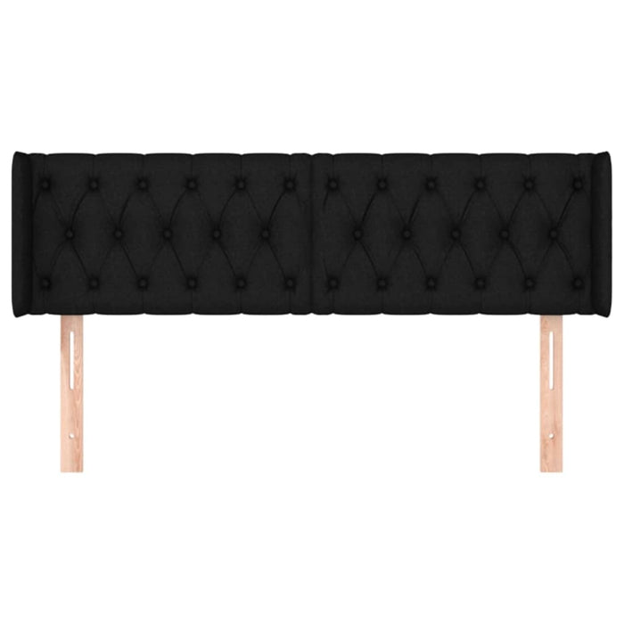 Tăblie de pat cu aripioare negru 163x16x78/88 cm textil - WALTI WALTI