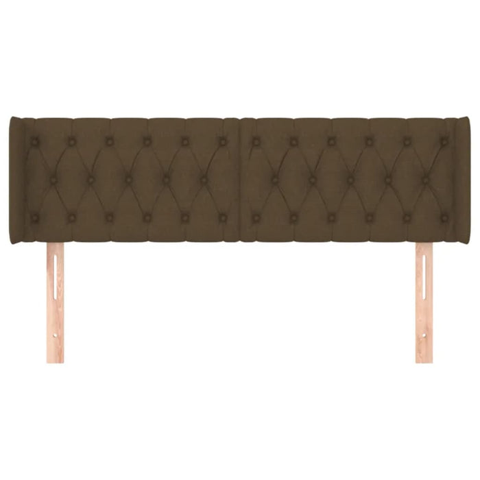 Tăblie de pat cu aripioare maro închis 163x16x78/88 cm textil - WALTI WALTI