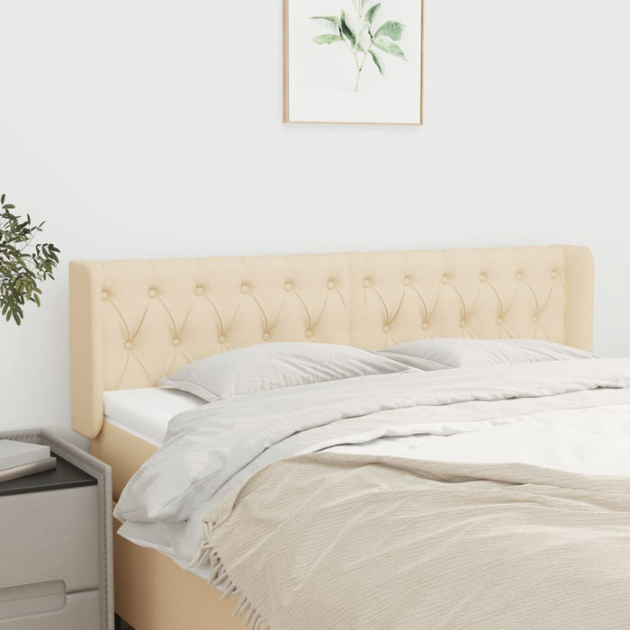Tăblie de pat cu aripioare crem 163x16x78/88 cm textil - WALTI WALTI