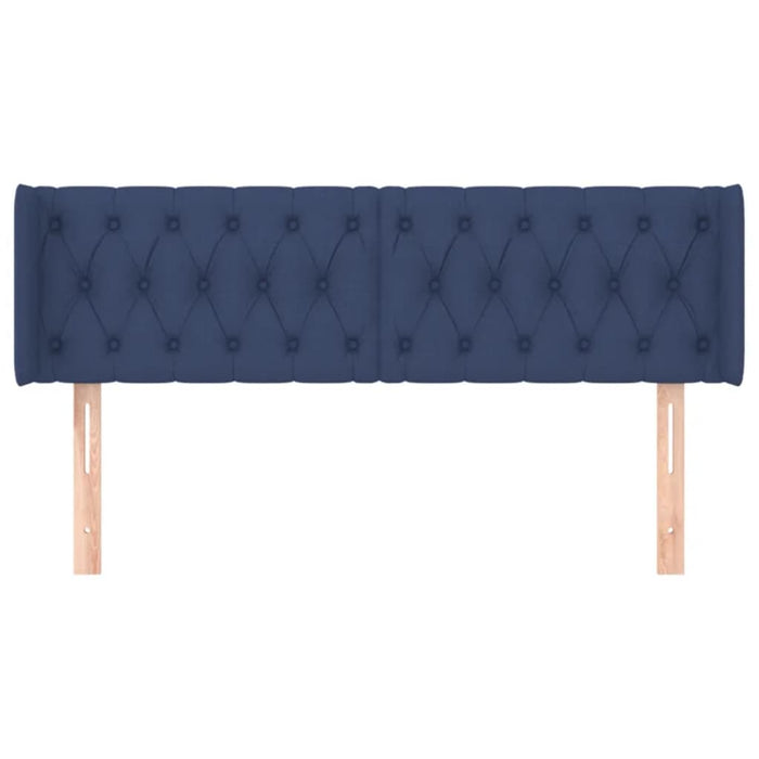 Tăblie de pat cu aripioare albastru 163x16x78/88 cm textil WALTI