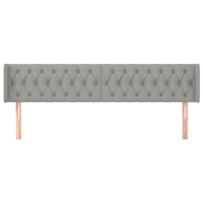 Tăblie de pat cu aripioare gri deschis 183x16x78/88 cm textil WALTI