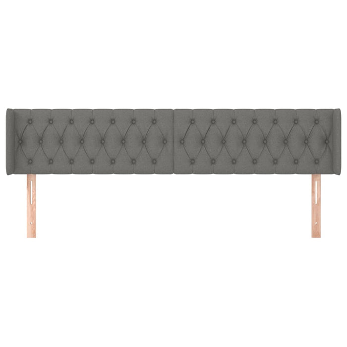 Tăblie de pat cu aripioare gri închis 183x16x78/88 cm textil - WALTI WALTI