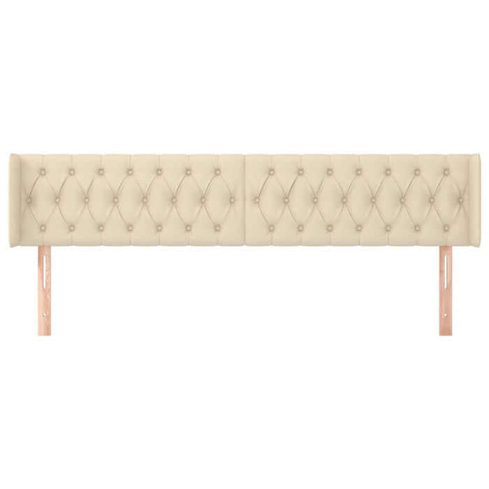 Tăblie de pat cu aripioare, crem, 183x16x78/88 cm textil WALTI