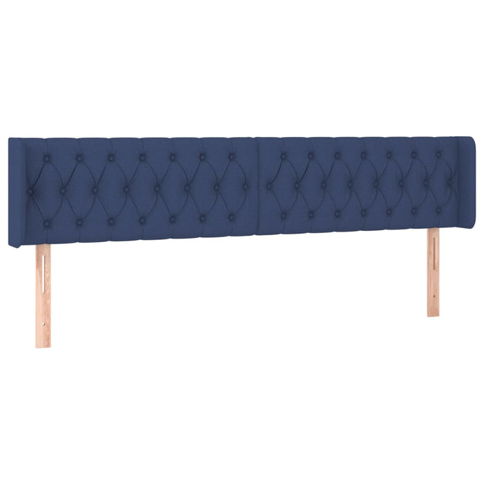 Tăblie de pat cu aripioare, albastru, 183x16x78/88 cm textil WALTI