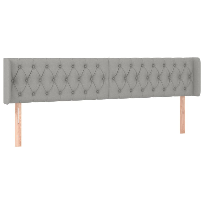 Tăblie de pat cu aripioare gri deschis 203x16x78/88 cm textil - WALTI WALTI