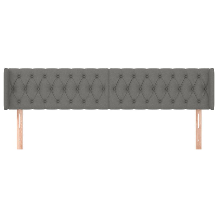 Tăblie de pat cu aripioare gri închis 203x16x78/88 cm textil WALTI