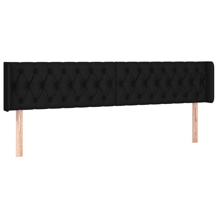 Tăblie de pat cu aripioare negru 203x16x78/88 cm textil - WALTI WALTI