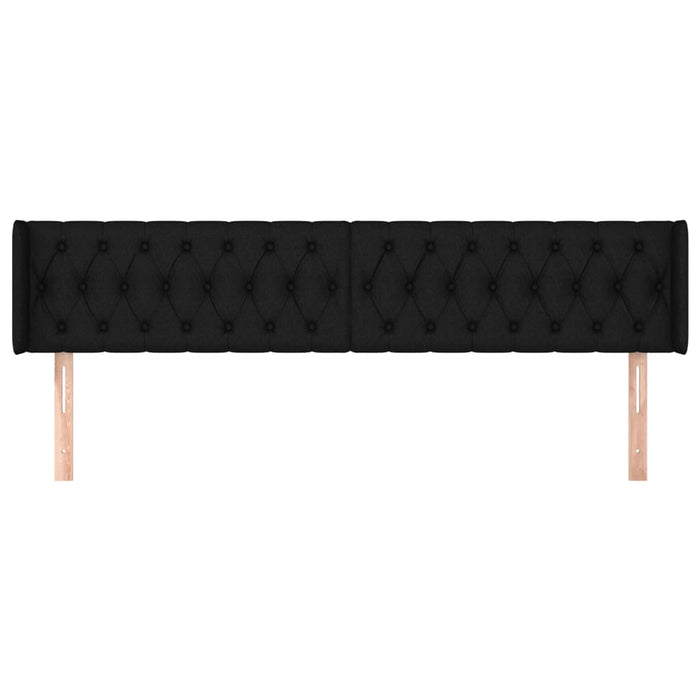 Tăblie de pat cu aripioare negru 203x16x78/88 cm textil - WALTI WALTI