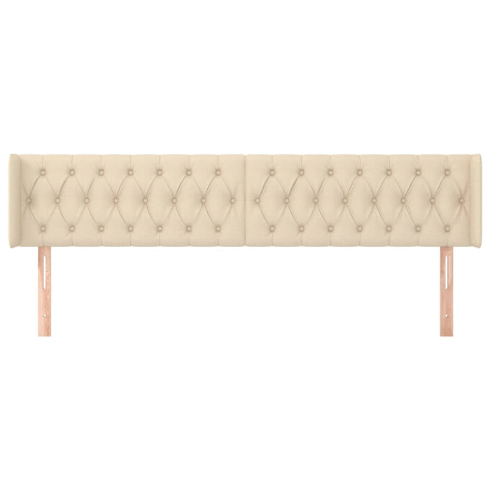 Tăblie de pat cu aripioare, crem, 203x16x78/88 cm textil WALTI