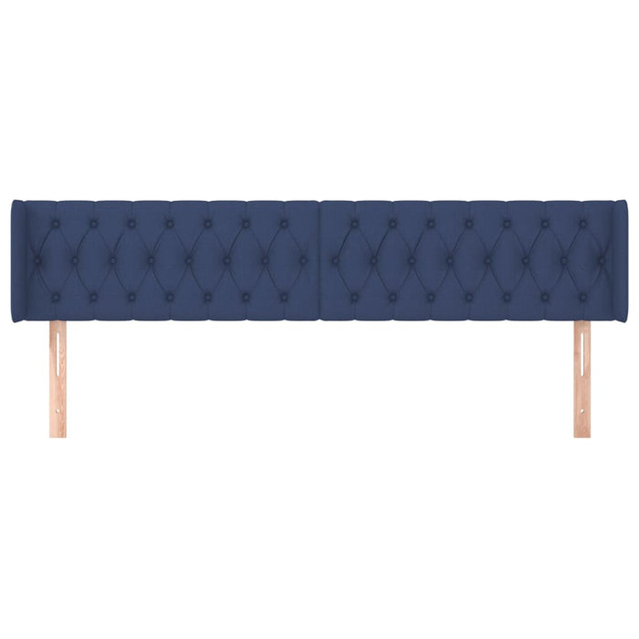 Tăblie de pat cu aripioare, albastru, 203x16x78/88 cm textil WALTI