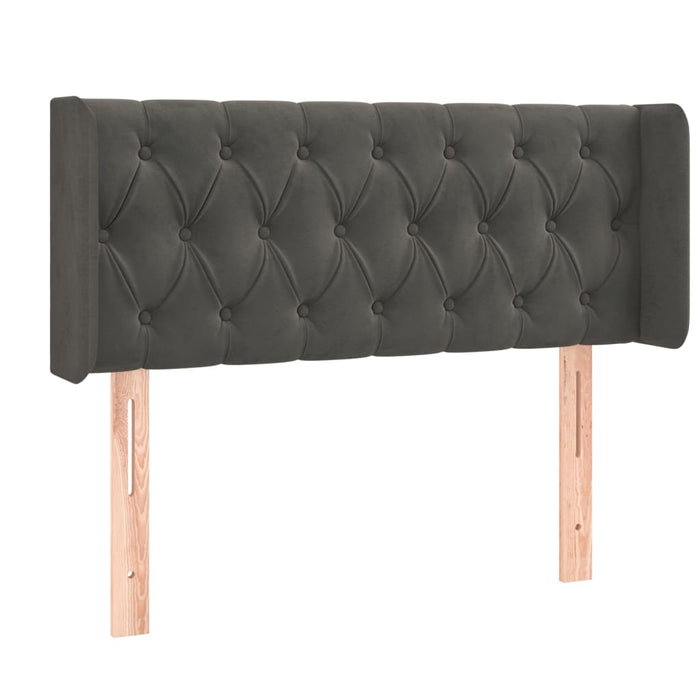 Tăblie de pat cu aripioare gri închis 103x16x78/88 cm catifea - WALTI WALTI